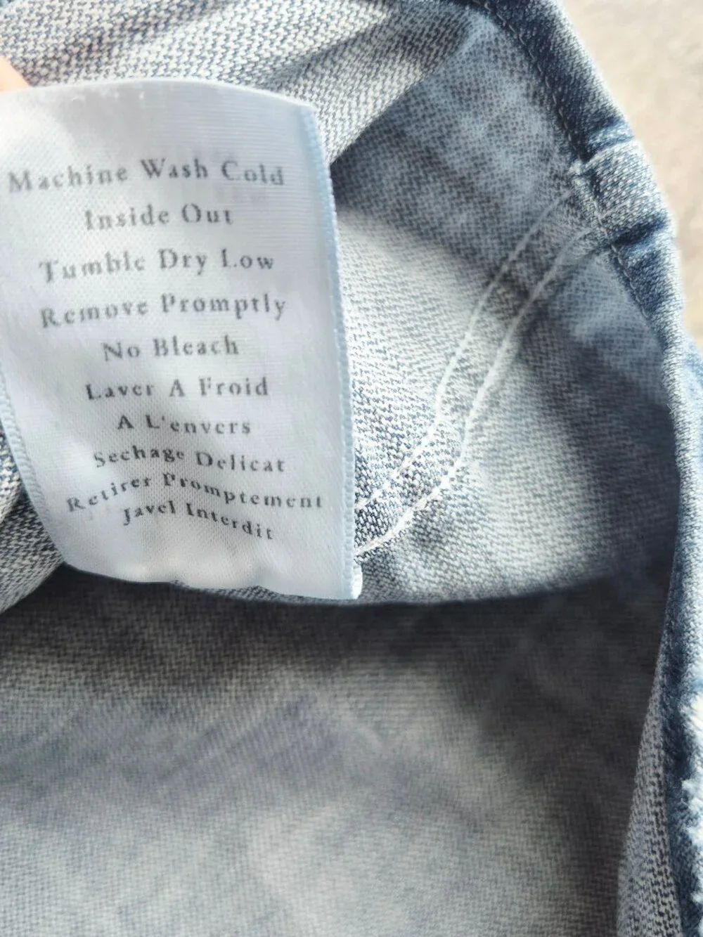 Frank & Eileen $288 Eileen Blue Denim Button-Up Shirt Distressed Vintage Wash - Picture 13 of 16